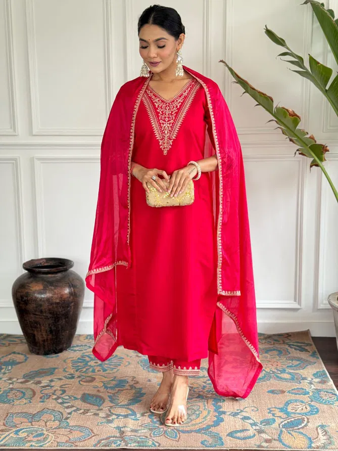 Kara Roman Silk Slawar Kameez Exporters In India